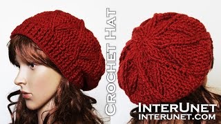 How to crochet a hat  slouchy hat crochet pattern [upl. by Auqinihs]