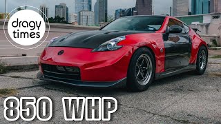 850 WHP Nissan 370Z TWIN TURBO  Acceleration 100200 kmh by Dragy Motorsports [upl. by Enneite294]