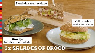 3x salades  Gezond broodbeleg  Voedingscentrum [upl. by Otirecul]