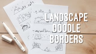 10 Simple Landscape Doodle Borders  Doodle with Me [upl. by Finbar]