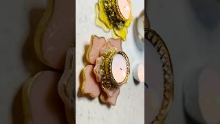 Beautiful tea light candle holder making at home resincrafts resinart resin diy candleholders [upl. by Jobina399]