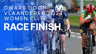 IMPRESSIVE RIDE 💨  Dwars door Vlaanderen 2024 Womens Race Finish  Eurosport Cycling [upl. by Eneres418]