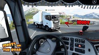 IDIOTS on the road 106  Instant KARMA  Real Hands Funny moments  ETS2 Multiplayer [upl. by Lucilia210]