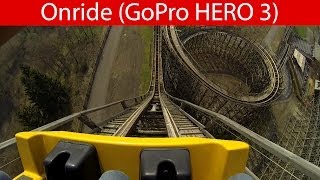 Heide Park  Colossos Holzachterbahn  Onride Erste Reihe  Front Row POV [upl. by Amasa319]