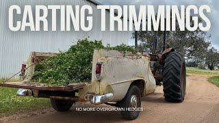 Cutting the Hedge and taking the Trimmings away with The Fordson Major [upl. by Ainecey]