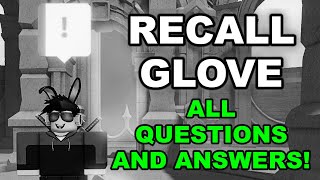 Slap Battles  ALL QUESTIONS and ANSWERS for RECALL GLOVE  quotREPRESSED MEMORIESquot BADGE ROBLOX [upl. by Elatia]