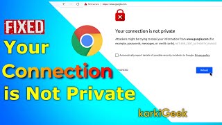 Fixed Connection is Not Private error in Google Chrome  NETERRCERTCOMMONNAMEINVALID 2021 [upl. by Ki]