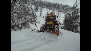 JCB Eco 4CX snow plowing [upl. by Anthiathia565]