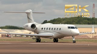 4K Gulfstream Aerospace G650 ER GDSMR TAG Aviation arrival at RAF Fairford RIAT 2022 AirShow [upl. by Ferrigno287]