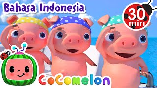 Tiga Babi Kecil di Laut  CoComelon  Kartun dan Lagu Anak  Moonbug Kids Indonesia  Nursery Rhymes [upl. by Nreval16]