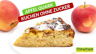 Apfel Quark Kuchen ohne Zucker  proteinreich Low Carb und super lecker 😋 [upl. by Nylicaj]