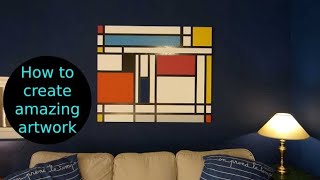 How to Mondrian style painting [upl. by Esilenna]