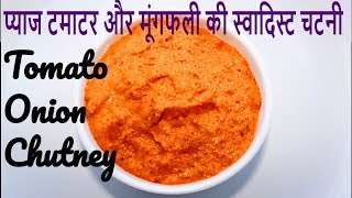 Onion Tomato Chutney with Peanut  प्याज टमाटर और मूंगफली की स्वादिस्ट चटनी [upl. by Fish]