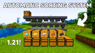 EASY AUTOMATIC Sorting System Auto Sorter in Minecraft 121 FOR ANY WORLD [upl. by Emad855]