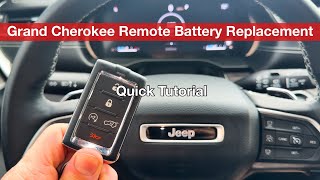 2022  2024 Jeep Grand Cherokee Remote key fob battery replacement [upl. by Eelinnej]