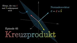 Kreuzprodukt zweier Vektoren Normalenvektor  Rechnen mit Vektoren E05  Visual X [upl. by Eiknarf138]