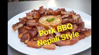 Pork Belly BBQ Nepali style  घरमै बनाउनुस स्वादिलो बार्बिक्यु  Homefoodbuzz [upl. by Ycam]