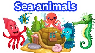 Sea animals name Water animals name Ocean animals songsea creatures [upl. by Enialedam]