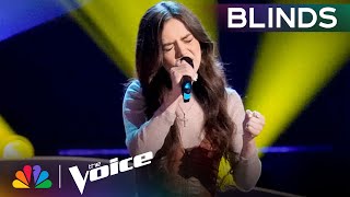 Coaches Fight Over Mara Justines quotGoodbye Yellow Brick Roadquot by Elton John  Voice Blind Auditions [upl. by Nerland]