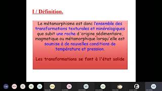 Séance 4 Géodynamique interne Métamorphisme et roches métamorphiques [upl. by Kaila]