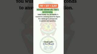 IQ TEST 2630  NEURO EXAM REVIEWER FOR PNP BFP amp BJMP ASPIRANTSAPPLICANTS  MENTAL ABILITY TEST [upl. by Eveineg555]