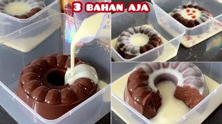 3 bahan aja Rahasia puding siram coklat yang enak Belgian chocolate pudding with vla Ide takjil [upl. by Shaikh]