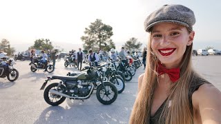 Distinguished Gentleman’s Ride 2024 Athens with my Scrambler Ducati  Dominika Rides [upl. by Ynaffital]