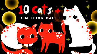 Ten Cats and 1 Million Balls in a Dream  Super Relaxing Baby Lullabies With Cats  Baby Sensory [upl. by Hamlin]