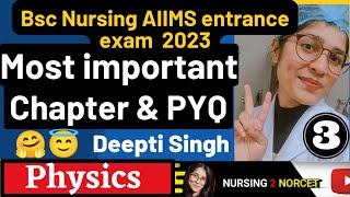 AIIMS Bsc Nursing entrance exam Most important Chapter Physics  PYQ aiims bscnursing [upl. by Leanora54]