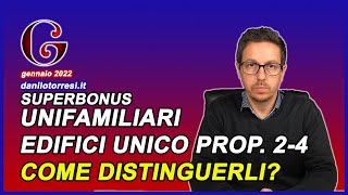 SUPERBONUS 110 come distinguere le unifamiliari dagli edifici unico proprietario [upl. by Ihc342]