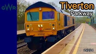 Trains at Tiverton Parkway 25224  GWML  4K 60 FPS [upl. by Nnayecats596]