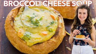 Easy BROCCOLI CHEESE SOUP Recipe  PANERA Broccoli cheddar soup copycat [upl. by Ymac]