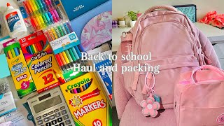 Back to school haul and packing backpack 🎒 10th grade 1weekleft walmartsheindollar tree haul [upl. by Nylirem]