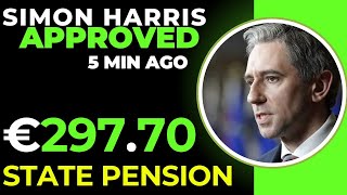 SIMON HARRIS APPROVED  5 MIN AGO  €29770 INCREASING IN STATE PENSION FOR IRISH SENIORS [upl. by Annhoj]