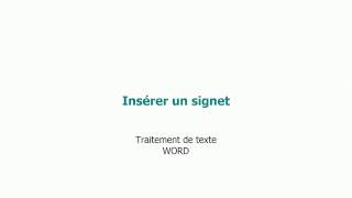 Insérer un signet Word [upl. by Childs836]