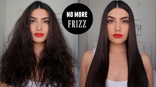 HOW TO STRAIGHTEN AND CURL FRIZZY HAIR [upl. by Adnawahs441]