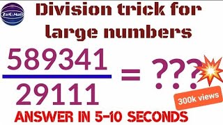 How to divide big numbers  Division tricks for large numbers  Zero Math [upl. by Hendry]