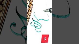 How to write K calligraphy trending handwriting cursive art signature shorts yt viralvideo [upl. by Junina]