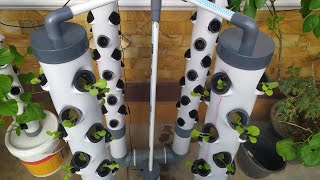 DIY  Vertical Hydroponic System using 4 Towers Part 1  hydroponic farming at home [upl. by Cirted706]