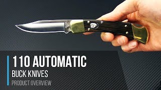 Buck Knives 110 Automatic Back Lock Folder Overview [upl. by Cinemod]