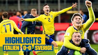 BRAGDEN PÅ SAN SIRO  Highlights VM playoff  Sverige  Italien 00 [upl. by Nonnac]