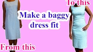 DIY clothes  How to make a dress fit tighterRemakes [upl. by Sylvester]