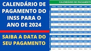 Calendário 2024 de pagamento de aposentados e pensionistas do INSS [upl. by Bronk]