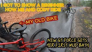 RIDING MY NEW GT FORCE IN THE RAIN WITH FRIENDS AT CHICOPEE MEMORIAL STATE PARK [upl. by Gnoy]