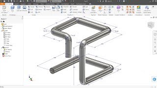 Autodesk inventor Tutorial How to make 3D Pipe [upl. by Westbrook]