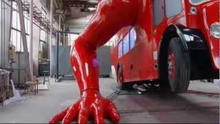 London doubledecker bus does pushups in preparation for Olympics [upl. by Mian187]