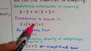 Grade 6 Math 19 How to simplify algebraic expressions [upl. by Inavihs]