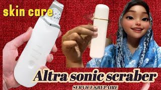 how to use Altra sonic scraber for skin care 🧖 black and white head ko kese krain remove [upl. by Inna]