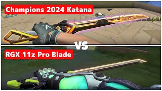 New Champions 2024 Katana vs RGX 11z Pro Blade Valorant Best Knife Skin [upl. by Ainak]