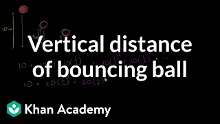 Vertical distance of bouncing ball  Sequences series and induction  Precalculus  Khan Academy [upl. by Sarchet]